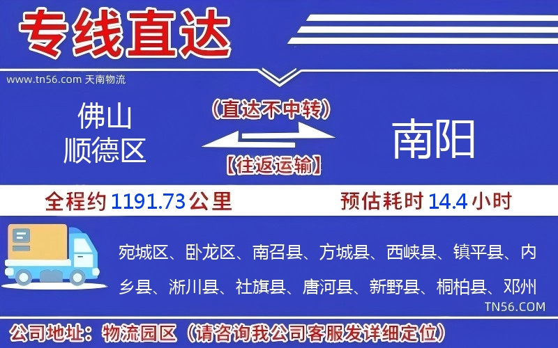 拉萨顺德区到南阳物流公司