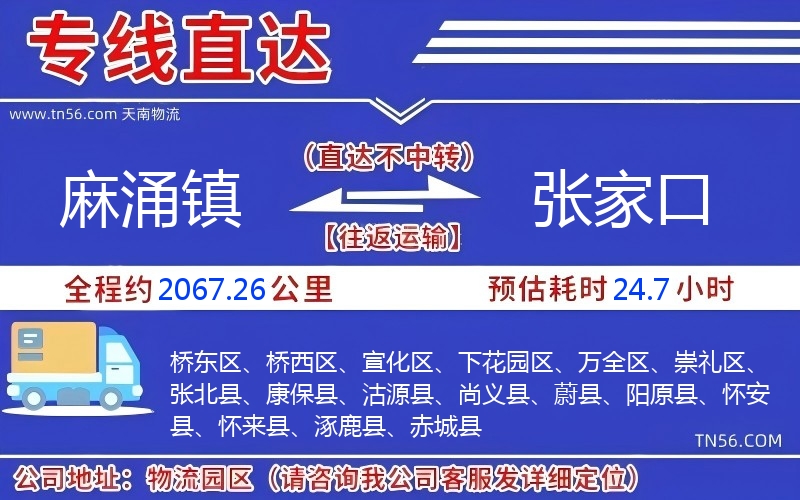 麻涌镇到晋中物流公司