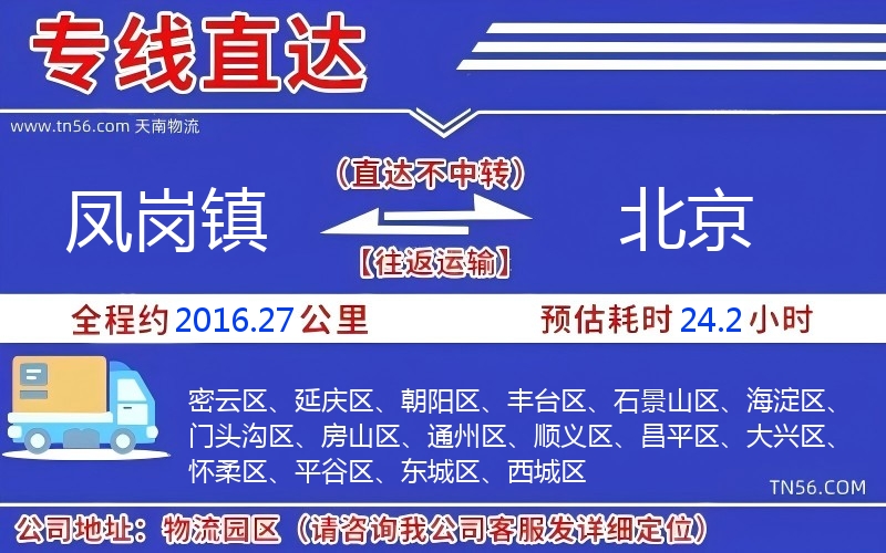 凤岗镇到北京物流公司