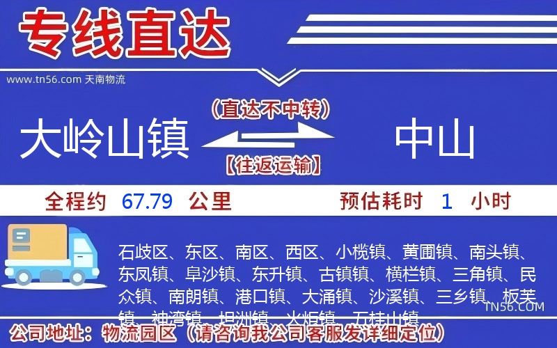 大岭山镇到榆林物流公司