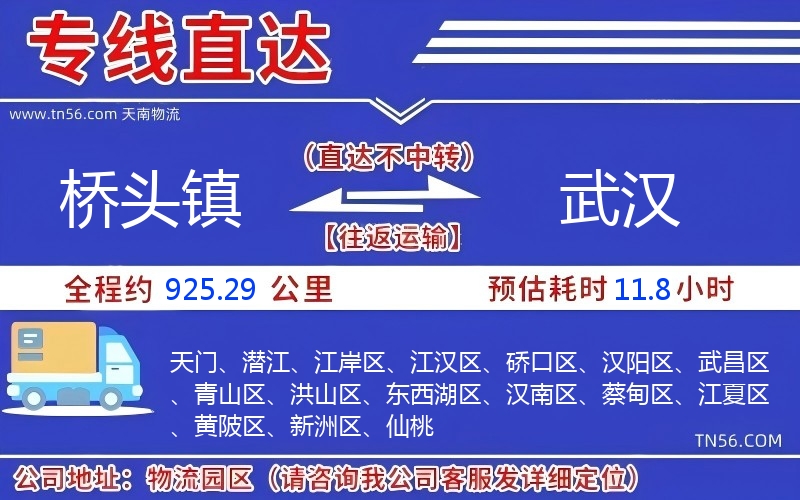 桥头镇到武汉物流公司