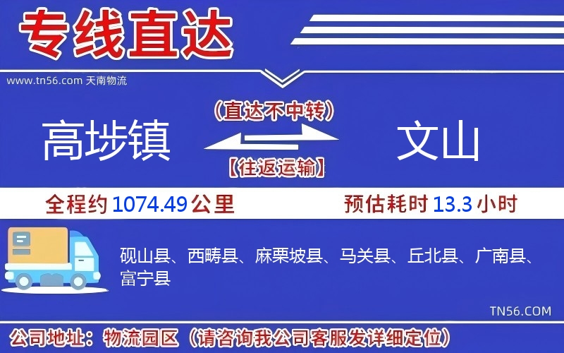 高埗镇到文山物流公司