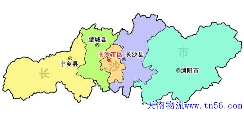 汉中到长沙市物流地图